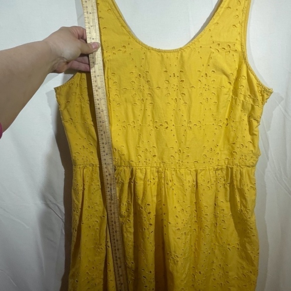 Abercrombie & Fitch Womens Yellow Sundress Sleeveless Floral Cut out Size XL - Picture 6 of 8